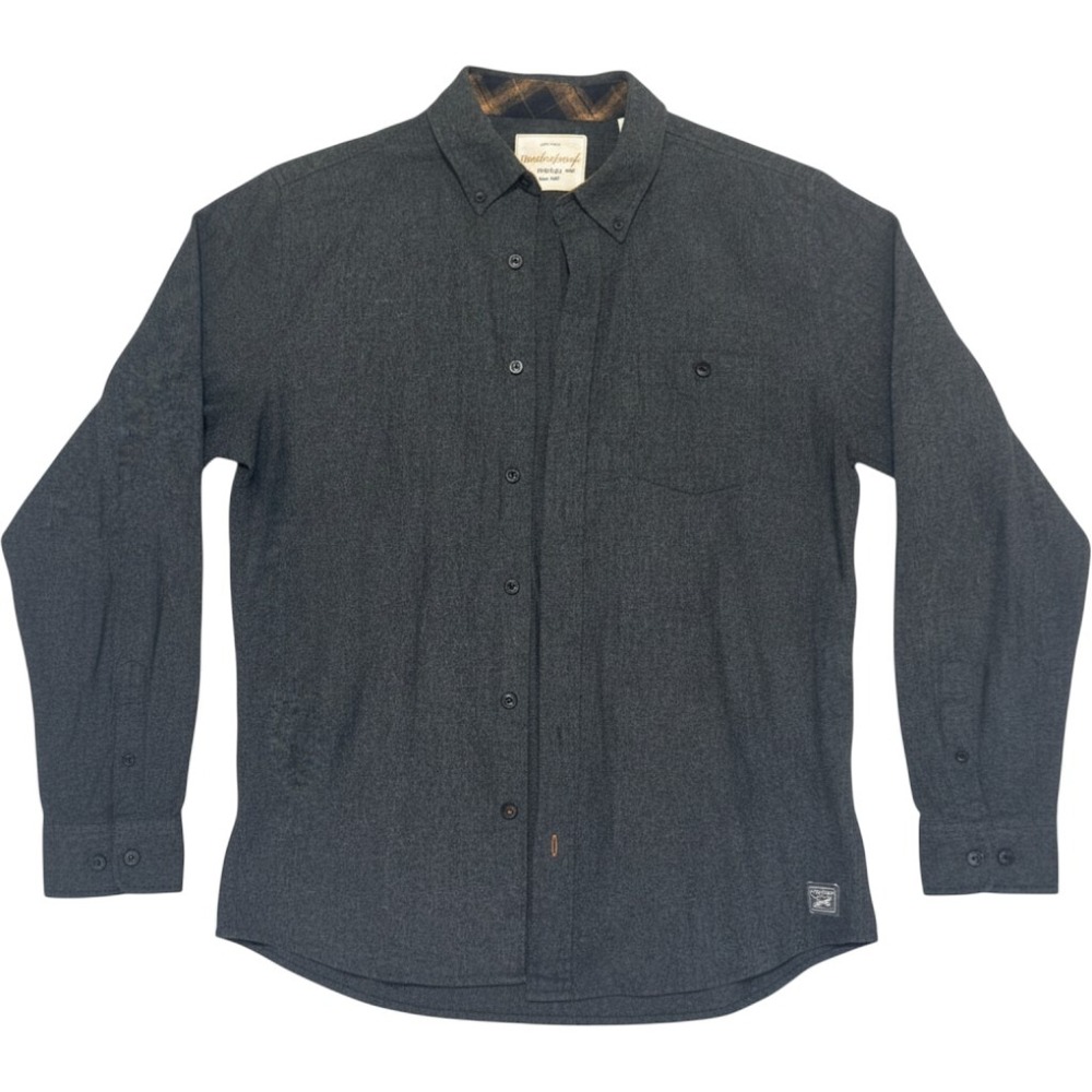 Weatherproof Vintage Flannel Shirt Mens Large Gray Long Sleeve Brushed Flannel